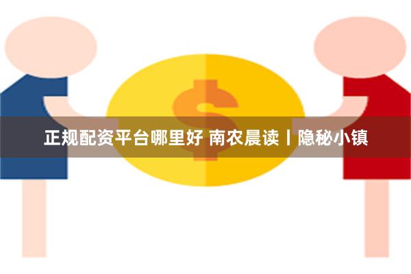 正规配资平台哪里好 南农晨读丨隐秘小镇